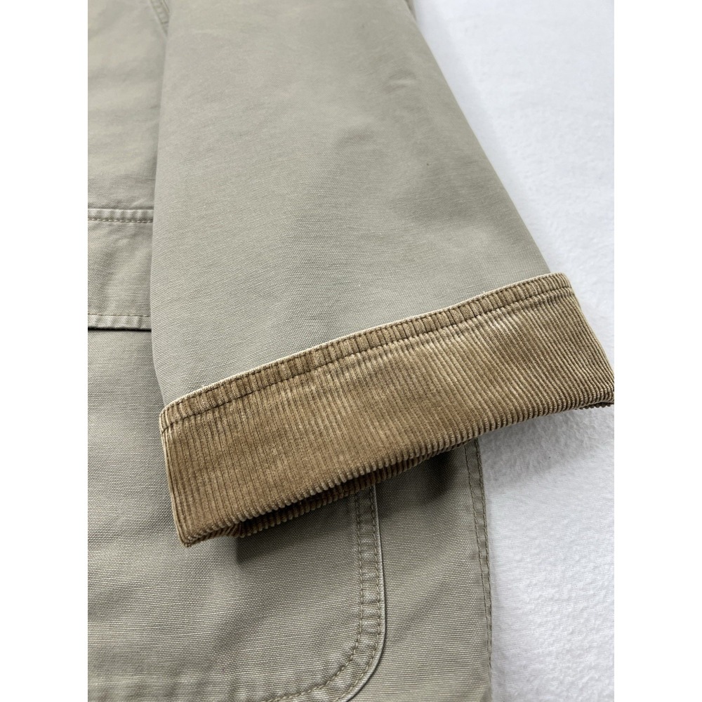 LL Bean Chore Jacket Mens XLT Beige Khaki Corduroy Collar Field Barn Coat 0-BGW5 - Picture 7 of 11